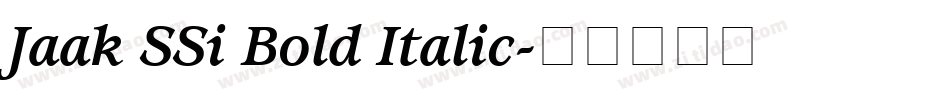 Jaak SSi Bold Italic字体转换